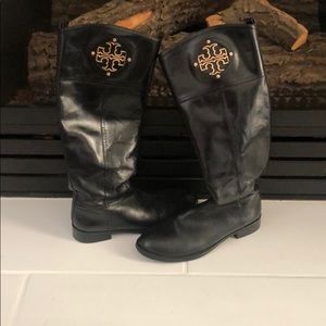 Tory Burch Black Leather Boots - Size 8.5